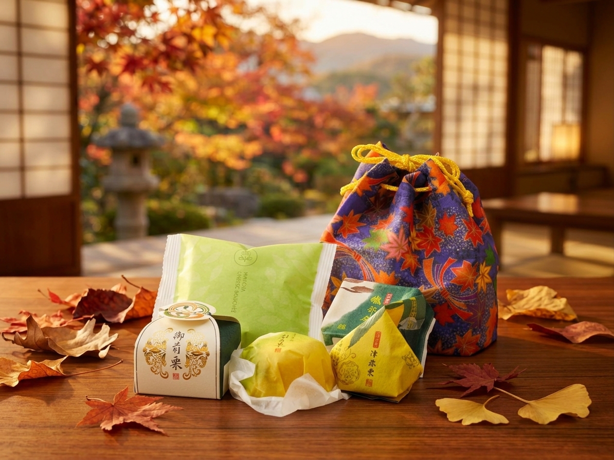 MOMIJI LEAVES POUCH – Blue